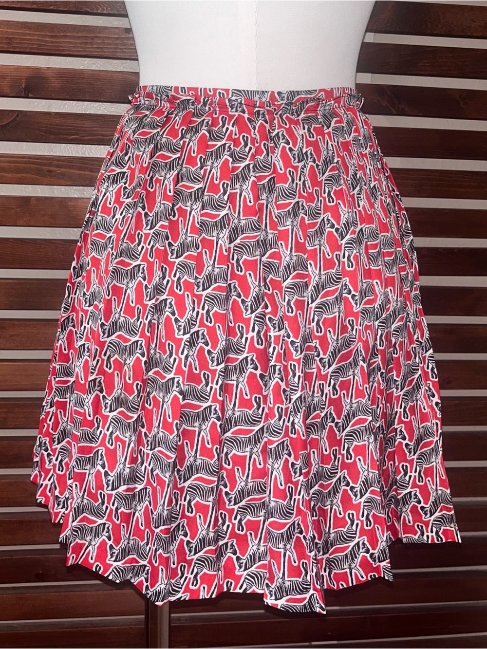 Zara Red Zebra Print Mini Skirt